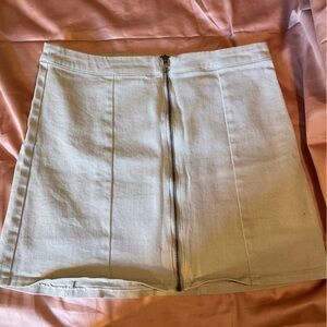 Charlotte Russe Beige Zip Up Mini Skirt Casual